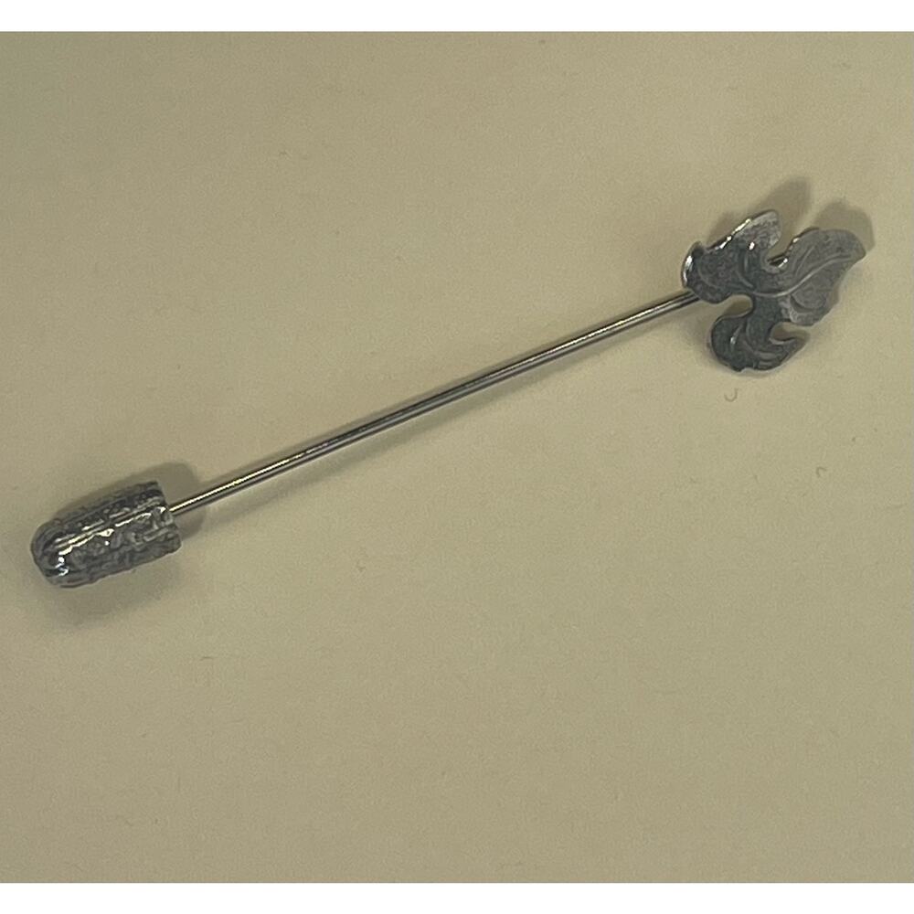 Vintage Silver Tone Leaf  Lapel Pin 2.5 Inch